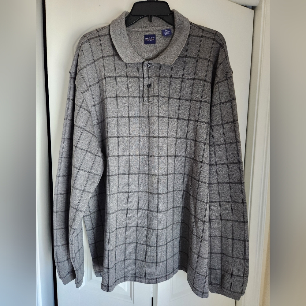 Men's Arrow Long Sleeve Knit Polo Sz XXL!